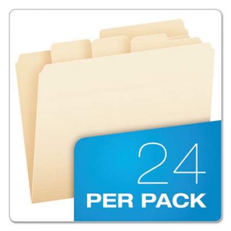 Pendaflex Divide It Up File Folders, 1/2-Cut Tabs, Letter Size, Manila, 24/Pack (10770)