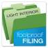 Pendaflex Colored File Folders, 1/3-Cut Tabs, Letter Size, Green/Light Green, 100/Box (15213BGR)