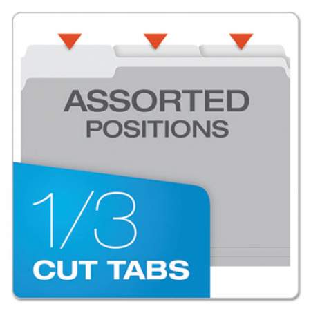 Pendaflex Colored File Folders, 1/3-Cut Tabs, Letter Size, Gray/Light Gray, 100/Box (15213GRA)