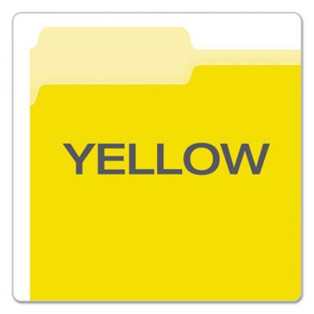 Pendaflex Colored File Folders, 1/3-Cut Tabs, Letter Size, Yellow/Light Yellow, 100/Box (15213YEL)