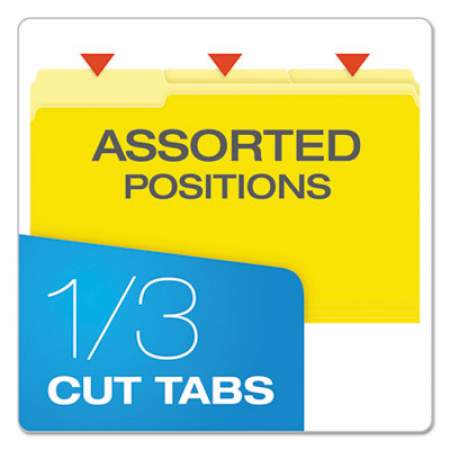 Pendaflex Colored File Folders, 1/3-Cut Tabs, Legal Size, Yellow/Light Yellow, 100/Box (15313YEL)