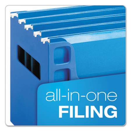 Pendaflex Desktop File With Hanging Folders, Letter Size, 6" Long, Blue (23011)