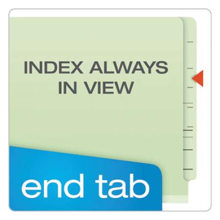 Pendaflex End Tab Classification Folders, 2 Dividers, Legal Size, Pale Green, 10/Box (23324)