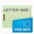 Pendaflex End Tab Classification Folders, 2 Dividers, Letter Size, Pale Green, 10/Box (23224)