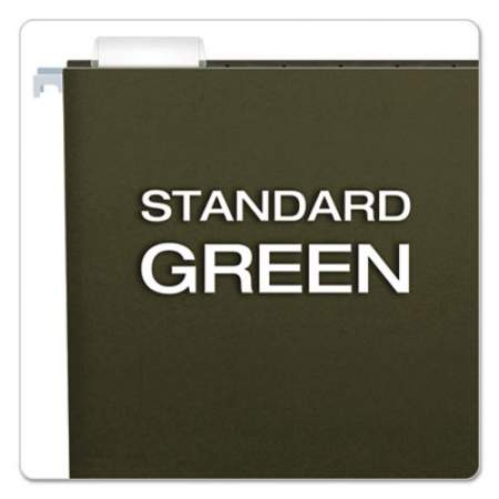 Earthwise by Pendaflex 100% Recycled Colored Hanging File Folders, Letter Size, 1/5-Cut Tab, Green, 25/Box (74517)