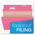 Pendaflex Colored Hanging Folders, Letter Size, 1/5-Cut Tab, Pink, 25/Box (81609)