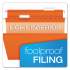 Pendaflex Colored Reinforced Hanging Folders, Letter Size, 1/5-Cut Tab, Orange, 25/Box (415215ORA)