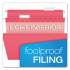 Pendaflex Colored Reinforced Hanging Folders, Letter Size, 1/5-Cut Tab, Pink, 25/Box (415215PIN)