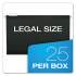 Pendaflex Colored Reinforced Hanging Folders, Legal Size, 1/5-Cut Tab, Black, 25/Box (415315BLA)