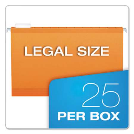 Pendaflex Colored Reinforced Hanging Folders, Legal Size, 1/5-Cut Tab, Orange, 25/Box (415315ORA)