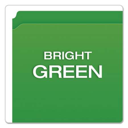 Pendaflex Double-Ply Reinforced Top Tab Colored File Folders, Straight Tab, Letter Size, Bright Green, 100/Box (R152BGR)