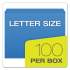 Pendaflex Double-Ply Reinforced Top Tab Colored File Folders, Straight Tab, Letter Size, Blue, 100/Box (R152BLU)