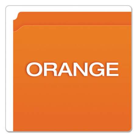 Pendaflex Double-Ply Reinforced Top Tab Colored File Folders, Straight Tab, Letter Size, Orange, 100/Box (R152ORA)