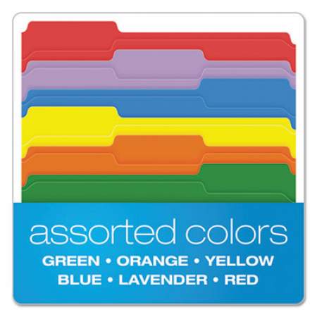 Pendaflex Double-Ply Reinforced Top Tab Colored File Folders, 1/3-Cut Tabs, Letter Size, Assorted, 100/Box (R15213ASST)