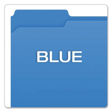 Pendaflex Double-Ply Reinforced Top Tab Colored File Folders, 1/3-Cut Tabs, Letter Size, Blue, 100/Box (R15213BLU)