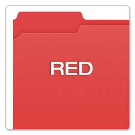 Pendaflex Double-Ply Reinforced Top Tab Colored File Folders, 1/3-Cut Tabs, Letter Size, Red, 100/Box (R15213RED)