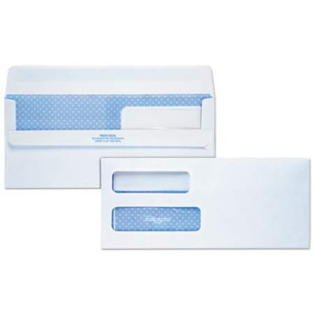 Quality Park Double Window Redi-Seal Security-Tinted Envelope, #10, Commercial Flap, Redi-Seal Closure, 4.13 x 9.5, White, 500/Box (24559)