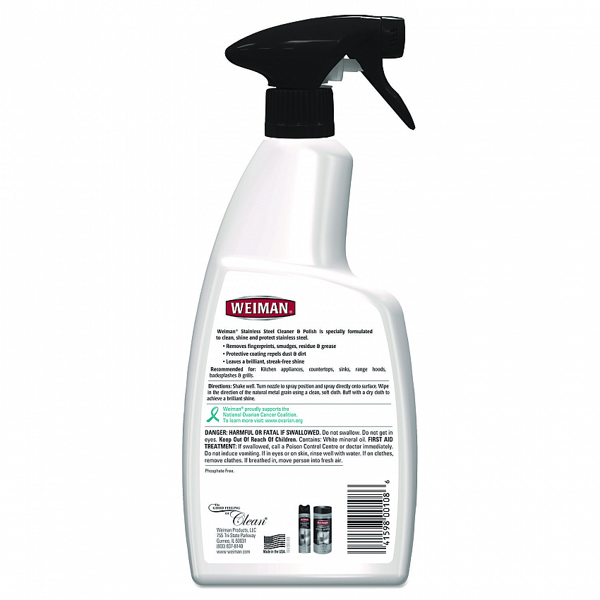 Stainless Steel Cleaner and Polish, 22 oz Trigger Spray Bottle (108EA)