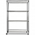 NSF Certified 4-Shelf Wire Shelving Kit with Casters, 48w x 18d x 72h, Black Anthracite (SW604818BA)
