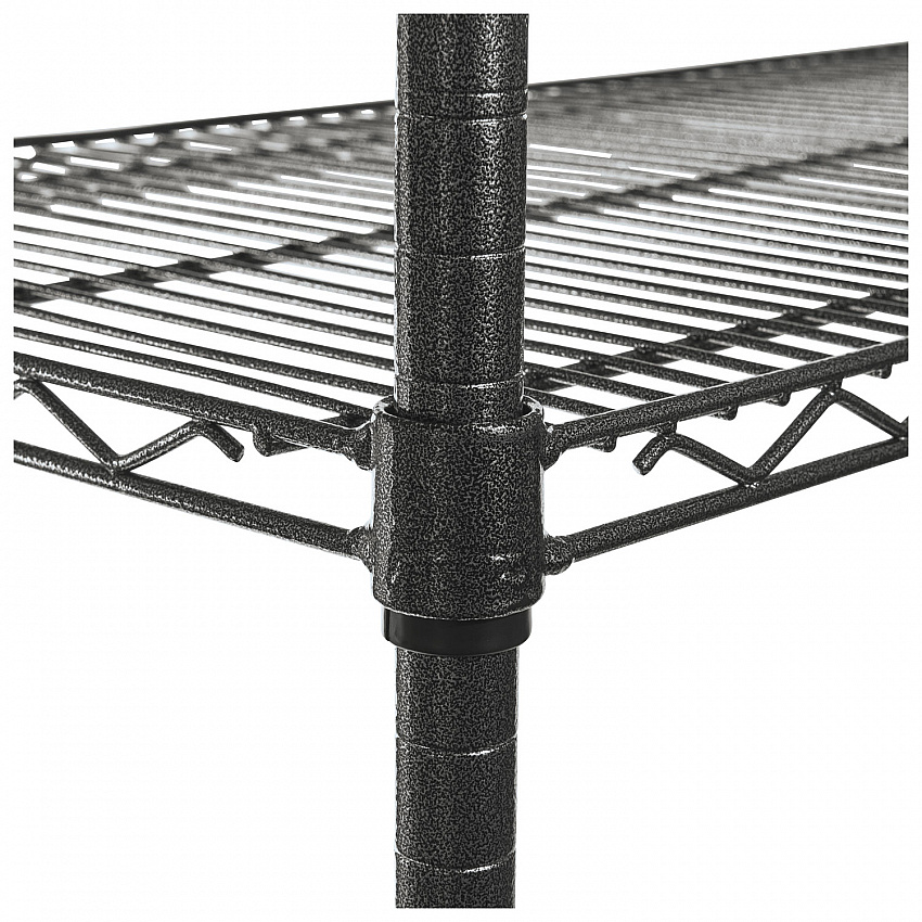 Three-Tier Wire Cart with Basket, Metal, 2 Shelves, 1 Bin, 500 lb Capacity, 34" x 18" x 40", Black Anthracite (SW543018BA)