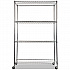 NSF Certified 4-Shelf Wire Shelving Kit with Casters, 48w x 18d x 72h, Silver (SW604818SR)