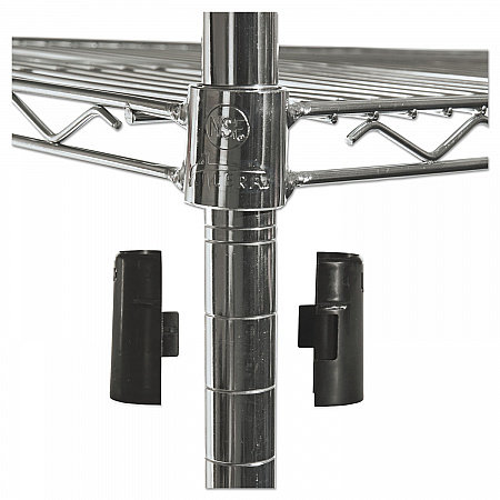 NSF Certified 4-Shelf Wire Shelving Kit with Casters, 48w x 18d x 72h, Silver (SW604818SR)
