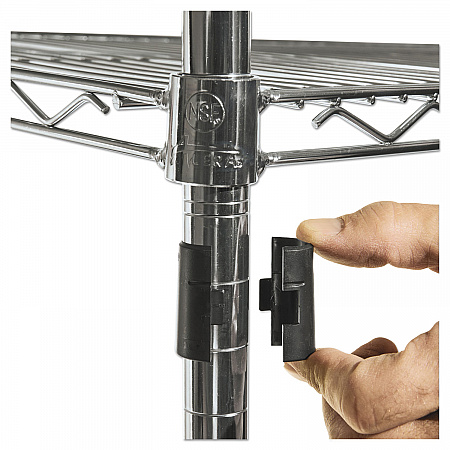 NSF Certified 4-Shelf Wire Shelving Kit with Casters, 48w x 18d x 72h, Silver (SW604818SR)