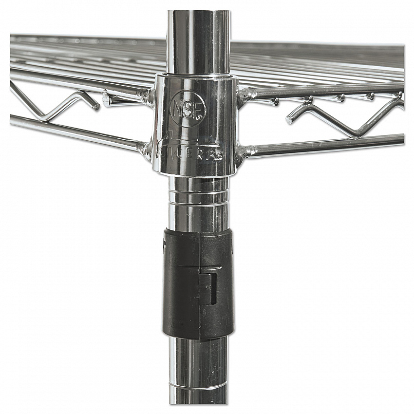 NSF Certified 4-Shelf Wire Shelving Kit with Casters, 48w x 18d x 72h, Silver (SW604818SR)
