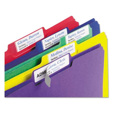 Avery Extra-Large TrueBlock File Folder Labels with Sure Feed Technology, 0.94 x 3.44, White, 18/Sheet, 25 Sheets/Pack (5027)