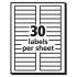 Avery Permanent TrueBlock File Folder Labels with Sure Feed Technology, 0.66 x 3.44, White, 30/Sheet, 25 Sheets/Pack (5166)