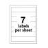 Avery Printable 4" x 6" - Permanent File Folder Labels, 0.69 x 3.44, White, 7/Sheet, 36 Sheets/Pack, (5200) (05200)