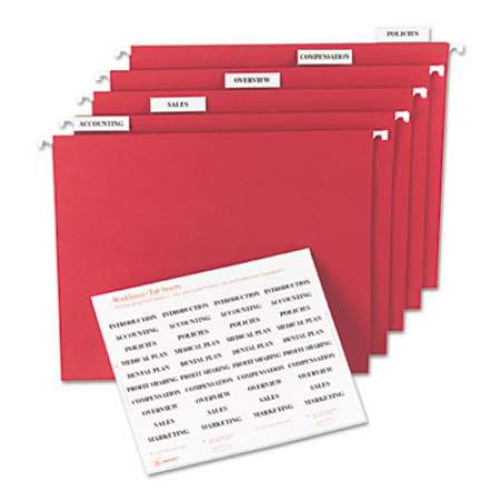Avery Tabs Inserts For Hanging File Folders, 1/5-Cut Tabs, White, 2" Wide, 100/Pack (11136)