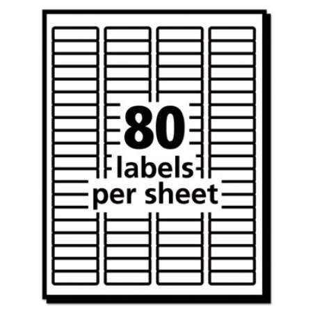 Avery EcoFriendly Mailing Labels, Inkjet/Laser Printers, 0.5 x 1.75, White, 80/Sheet, 100 Sheets/Pack (48467)