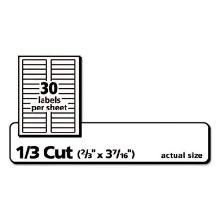Avery Permanent TrueBlock File Folder Labels with Sure Feed Technology, 0.66 x 3.44, White, 30/Sheet, 60 Sheets/Box (75366)