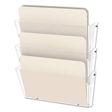 deflecto Unbreakable DocuPocket 3-Pocket Wall File, Letter, 14 1/2 x 3 x 6 1/2, Clear (63601RT)
