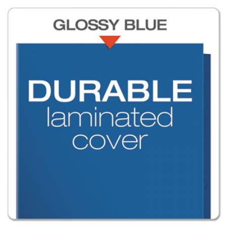 Oxford High Gloss Laminated Paperboard Folder, 100-Sheet Capacity, 11 x 8.5, Blue, 25/Box (51701)