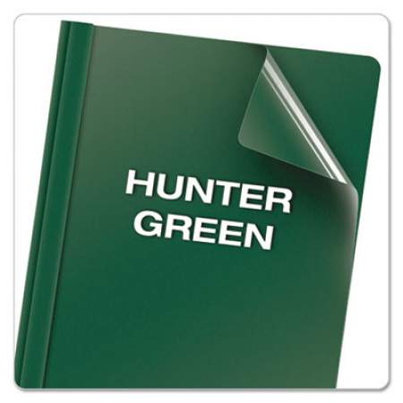 Oxford Clear Front Report Cover, Three-Prong Fastener, 0.5" Capacity, 8.5 x 11, Clear/ Hunter Green, 25/Box (55856)