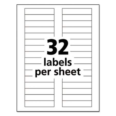 Avery Durable Permanent ID Labels with TrueBlock Technology, Laser Printers, 0.63 x 3, White, 32/Sheet, 50 Sheets/Pack (6577)