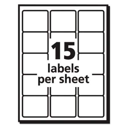 Avery Durable Permanent ID Labels with TrueBlock Technology, Laser Printers, 2 x 2.63, White, 15/Sheet, 50 Sheets/Pack (6578)