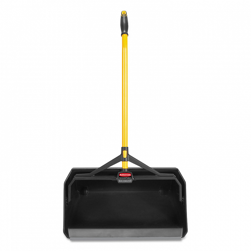 Maximizer Heavy-Duty Stand Up Debris Pan, 20.44 x 29, 32" Handle, Plastic, Yellow/Black (2018781)