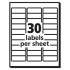 Avery Vibrant Inkjet Color-Print Labels w/ Sure Feed, 1 x 2 5/8, Matte White, 600/PK (8250)