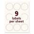 Avery Print-to-the Edge Labels w/Scalloped Edge, 2 1/2" dia, Pearl Ivory, 72/PK (22836)