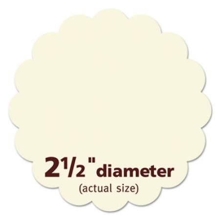 Avery Print-to-the Edge Labels w/Scalloped Edge, 2 1/2" dia, Pearl Ivory, 72/PK (22836)
