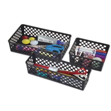 Officemate Recycled Supply Basket, 6.125" x 5" x 2.375", Black, 3/Pack (26201)