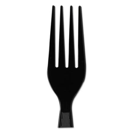 Dixie Plastic Cutlery, Heavyweight Forks, Black, 1,000/Carton (FH517)