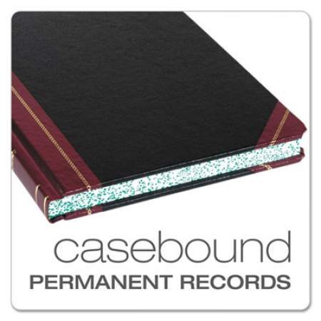 Boorum & Pease Extra-Durable Bound Book, Single-Page Record-Rule Format, Black/Maroon/Gold Cover, 10.13 x 7.78 Sheets, 300 Sheets/Book (21300R)