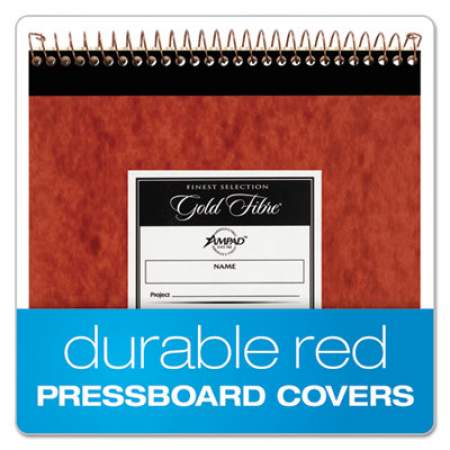 Ampad Gold Fibre Retro Wirebound Writing Pads, Wide/Legal Rule, Red Cover, 70 Antique Ivory 8.5 x 11.75 Sheets (20008R)
