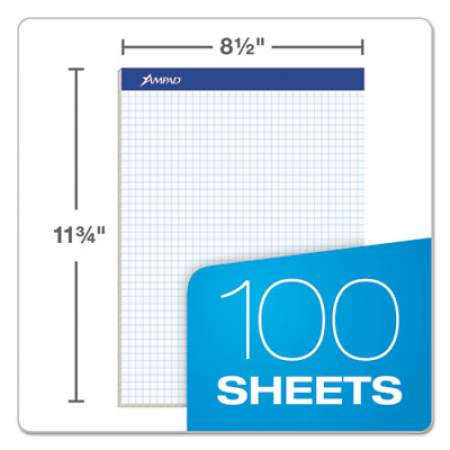 Ampad Quad Double Sheet Pad, Quadrille Rule (4 sq/in), 100 White 8.5 x 11.75 Sheets (20210)
