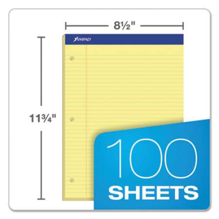 Ampad Double Sheet Pads, Medium/College Rule, 100 Canary-Yellow 8.5 x 11.75 Sheets (20223)