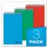 Ampad Memo Pads, Narrow Rule, Assorted Cover Colors, 60 White 3 x 5 Sheets, 3/Pack (45093)